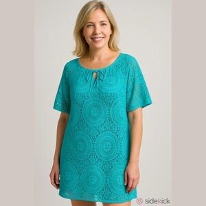 Tacera Blue Mini Dress with Flutter Sleeves